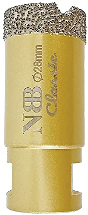 NBB Broca de diamante con M14, corona diamante para taladrar en seco y en húmedo profesionalmente en porcelana dura, cerámica, baldosas, granito, mármol, azulejo, para Amoladora Angular (1, 28mm)