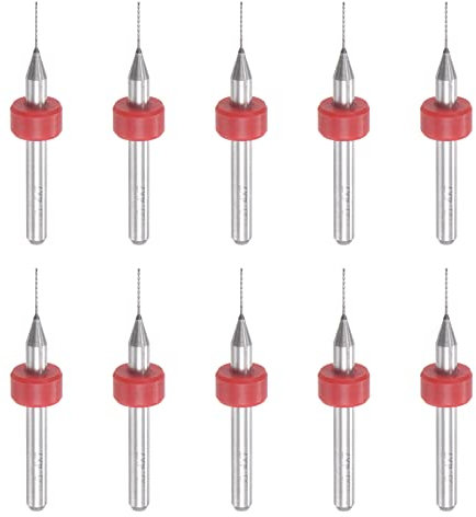 sourcing map Lot de 10 forets pour carte de circuit imprimé - Tige de 0,4 mm - En carbure de tungstène massif - Pour gravure CNC