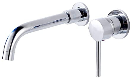 Wasserhahn Bad Wandmontage Waschtischarmatur einhebelmischer waschbecken Wasserhahn Wand 360° Drehbar Auslauf Armatur Waschbecken für Waschschalen Chrom
