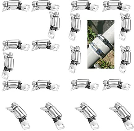 WSWECCL 20PCS DIY 304 Stainless Steel Hose Clamp Fasteners, Adjustable Pipe Hose Clamp Fasteners for Air Duct Clamps, Exhaust Wrap Clamps, Pole Mount and Metal Strapping