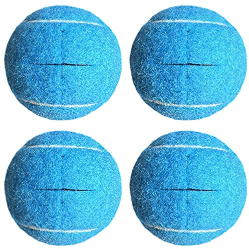 HiBallBall Vorgeschnittene Tennisbälle für Spaziergänger, robuste und langlebige Filzgleiter für Möbelbeine und Bodenschutz, Blau, 4 Stück