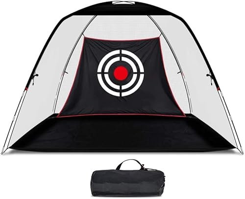 Kapler 12x7FT Golf Hitting Net for Indoor Garage and Outdoor Backyard Use, Heavy Duty Exercise Driving Range Cage for Home, Portable Ball Swing Practice Net