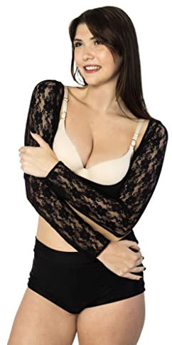 ENVY BODY SHOP Lace Sleecrets Add Sleeves to Any Dress or Top, Black, S