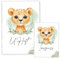 cozy racoon U-Heft- und Impfpasshülle ohne Personalisierung | 3- teiliges Set | Hochwertige Hülle für Untersuchungsheft und Impfpass Deines Kindes | Löwen Junge