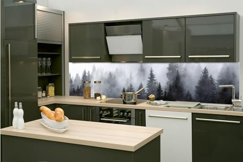 Dimex Küchenrückwand Folie Selbstklebend NEBLIG 260 x 60 cm | Klebefolie - Dekofolie - Spritzschutz für Küche