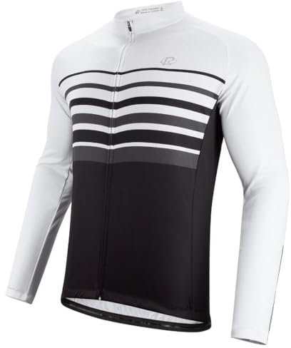ROTTO Herren Radtrikot Fahrradtrikot langarm Rennrad Trikot Einfache Linien Serie