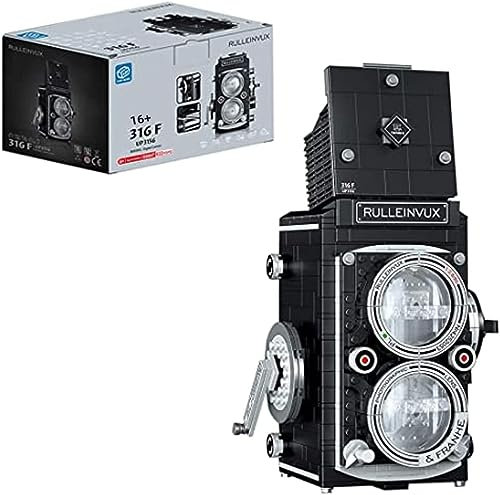Tirff Kreativ Kamera Bausatz, 622 Klemmbausteine Retro SLR Kamera Bauset, Retro Digitalkamera Modell Bauset, Technik Bausteine Modellbausatz Nicht Kompatibel mit Lego