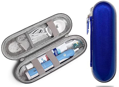 Nincha Eva-Etui für elektrische Zahnbürsten - Blau - Wasserdicht, Stoßfest, Feuchtigkeitsbeständig, Große Ausführung passend für Oral-B iO, Pro, Smart Series, Philips Sonicare