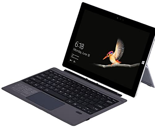 Tastiera Per Microsoft Surface PRO 7 Plus/PRO 6 / PRO 5 / PRO 4 / PRO 3 / PRO7 con Trackpad, ultra sottile Rimovibile forte magnetico Pelle Cover Custodia Con Bluetooth Wireless Keyboard (Nero)