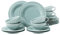 Seltmann Weiden Beat Color Glaze Teeservice 18-teilig | Brotteller (17 cm), Teetassen (140 ml) und Teeuntertassen (14 cm) für 6 Personen | Geschirr mit Rillenrelief | Porzellan | Arktisblau