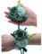 2 x Rosenblumen-Handgelenk-Ansteckblumen, Knopflochloch-Set, Boutonniere für Herren, Hochzeit, weiße Rose, Corsage, Armband für Frauen, Braut, Brautjungfer, Handgelenk, (dunkelgrün)
