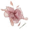 TAFACE 1 Stück Hochzeits-Kopfschmuck, Feder-Stirnband, Blumen-Kopfschmuck, Damen-Hochzeitshut, Elegante Kopfbedeckung für Party-Empfang (Rosa)