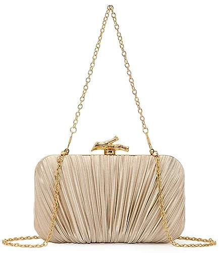 LUI SUI Clutch Geldbörsen Frauen Abendtasche Plissee Clutch Bag mit Kette für Hochzeit Party Prom Bankett Cocktail