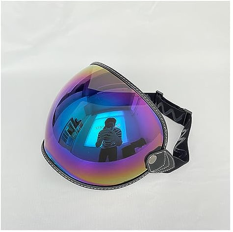 EVURU Helmlinsen-Visier-Ersatz Freie Größe Vintage Motorradhelm Visier Bubble Shield Lens Retro Casco Moto Windschutzscheibe Maske Goggles Sonnenbrillen Zubehör (Color : 4)