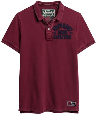 Superdry Herren Vintage Athletic Poloshirt Intensiv Burgunderrot S