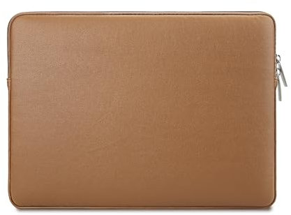 jooeer 13-13.3 Inch Laptop Sleeve Case for 13 MacBook Air Pro 2012-2017 13.3 Chromebook Notebook 13.5 Surface Laptop 5/4/3/2, Protective Waterproof PU Leather Cover Slim Padded Computer Bag, Brown