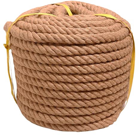 Corde épaisse, corde de jardin, corde de jute de 14 mm, corde de chanvre solide, corde de chanvre torsadée robuste for l'artisanat nautique, corde à gratter for chat, regroupement de jardin (taille :