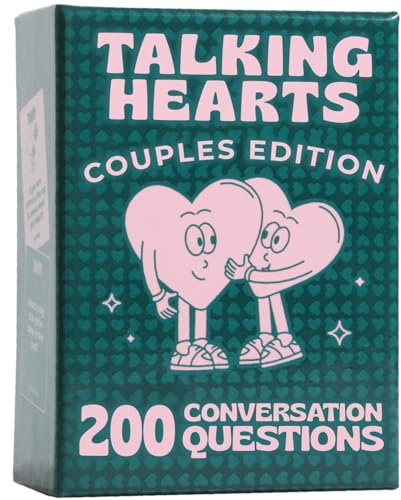 Talking Hearts Gesprächskarten – Kartenspiel für Paare, ab 16 Jahren, für Date-Nächte & Reiseabenteuer, tolles Valentinstagsgeschenk für Paare, 200 Fragen & 2 Wildkarten, Tauchen Sie ein in tiefere