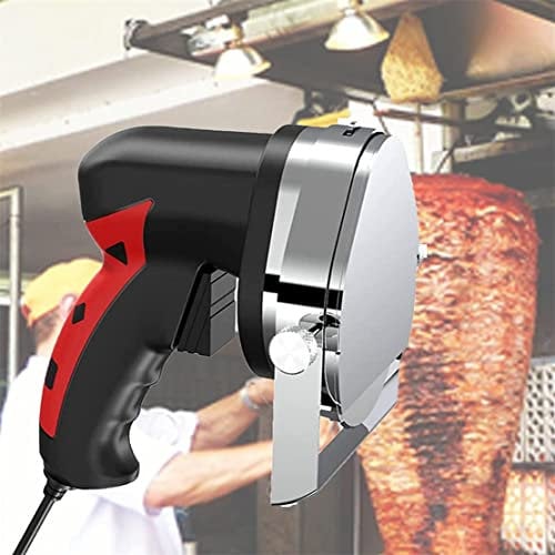 Portable Electric Carving Knives Kebab Meat Slicers, Shawarma Meat Cutter, 80W Turkish Kebab Slicer Gyro Cutter, 304 Stainless Steel, for Commercial Home Use,RedCorded (Redcorded)