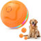 Osinaga Interaktives Hundespielzeug Hundeball, Langlebiges, Bewegungsaktiviertes, Automatisch Rollendes Ballspielzeug für Mittlere/große Hunde mit LED-Blinklicht (Orange)