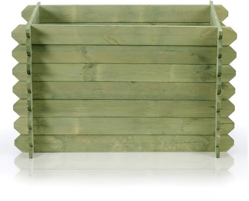 Zestri Hochbeet Stecksystem imprägniert Grün | 115x58x60 cm aus Holz | Garten Terrasse | rechteckig Hochbeete-Kit Blumenkasten Kräuterbeet Frühbeet Gemüsebeet Kräuterhochbeet