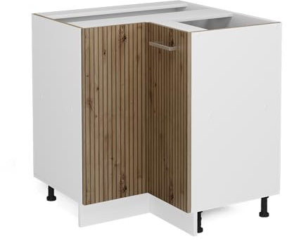 Vicco Eckunterschrank R-Line, Küchen Eckschrank, Artisan-Eiche/Weiß, 75.6 cm, AP Eiche