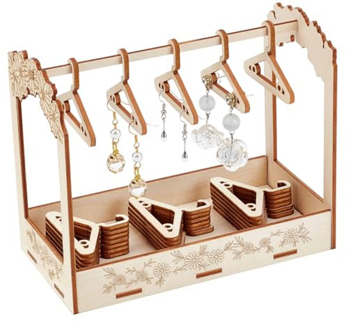 nbeads Porte-Boucles D'Oreilles, Cintres Forme Présentoir à Boucles D'Oreilles Organisateur à Suspendre Présentoir à Bijoux en Bois pour Exposition Personnelle au Détail
