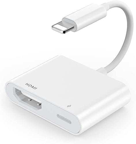 [MFi-Zertifiziert] Lightning HDMI Adapter für iPhone - Converter, Kabel to TV Digital AV 1080P Video & Audio Sync Screen für iPhone 8/14/13/12/XR/SE/Pad