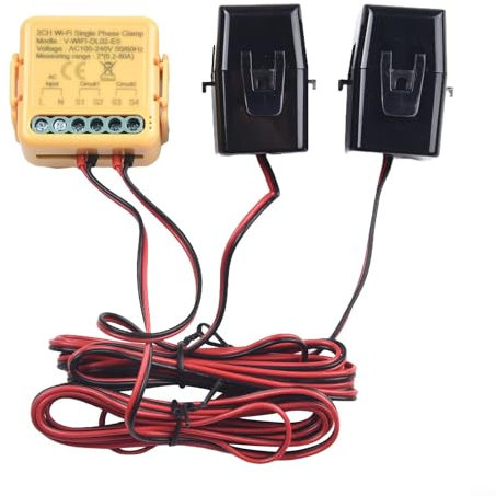 Zilimontt 80A 2.4GHZ WiFi Energy Meter With Current Transformer Clamp KWh Power Monitor,Power Meter Monitor,Electricity Monitor Automation Energy Meter(two way)