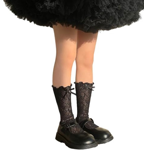 ZHOUYQX Calcetines de bebé, Calcetines de Media Pantorrilla de Malla con Encaje para niñas pequeñas, Calcetines de Rejilla para niñas pequeñas con Volantes