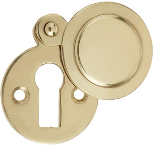 Rosace de porte ronde en laiton poli de 32 mm pour une finition élégante – Cache trou de clé