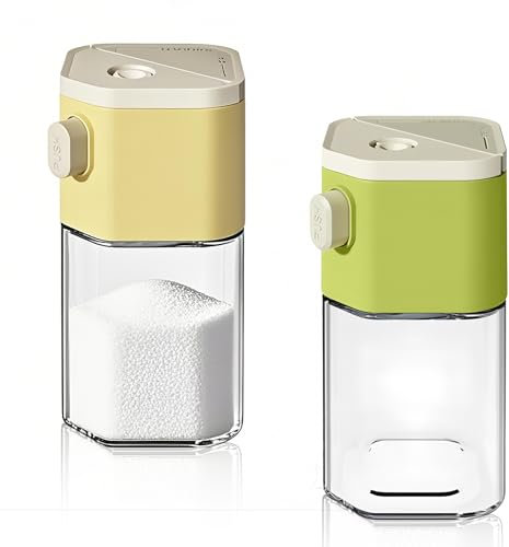 VinBee 2pcs Zuckerstreuer Modern Salzstreuer Klein Glas-Gewürzdose 200 ml, Salzstreuer mit Seitlichem Ausgießer Pulverstreuer für Zucker, Salz, Pfeffer,Kakao,Kaffee für Haus, Camping, Küche, Gril