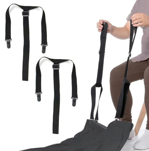 Tovyzalg Adjustable Clip & Pull Dressing Aid for Elderly, Disabled & Pregnant Women – 2PCS Mobility Assist Tool for Pants, Skirts & Underwear (26-41 Inch)