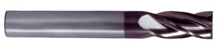 Fresa frontal de metal duro integral DIN 6527 L/6528, 4 labios de corte, recubrimiento TiAIN, para fresado de precisión en metal y materiales duros.
