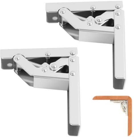 2 Pezzi Staffa a Cerniera Pieghevole a 90 Gradi, cerniere per botola, porte nascoste, cerniere per pianoforte, ante per armadi pieghevoli, per Mobili, Armadi, Cucine e Librerie