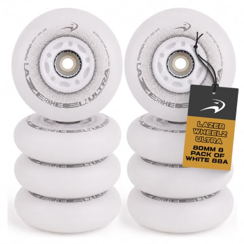 Flying Eagle Lazer Wheelz Ultra - Ruedas de patinaje en línea iluminadas para interiores, luces LED para patines de ruedas, ruedas de patinaje iluminadas, ruedas de accesorios de patines en línea para