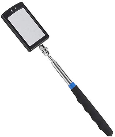 Nikou Teleskop Inspektionsspiegel, Flexibler Inspektions Spiegel mit LED Beleuchtung, Teleskopspiegel 30-65cm, 360 Grad Schwenk, Ausziehbare Griffe, für Fahrzeug Inspektionen