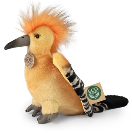 RAPPA - 240261 - Vogel, Wiedehopf, Plüsch, 13cm x 21cm x 20cm, Handwäsche, ECO-Friendly