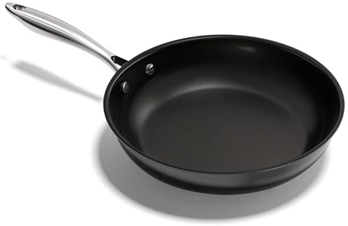 UUKRAVE Pfanne Induktion 28cm, Antihaft Beschichtung Keramikbeschichtung Bratpfannen, Antihaft-Pfannen mit Edelstahlgriff, PTFE-frei PFOA-frei PFAS-frei, Backofenfest, Spülmaschinenfest (Schwarz)