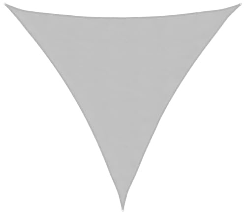 Foknhdi Sonnensegel 3,6 m Dreieck Hellgrau, Polyester Oxford PU, Wasser-/UV-beständig, 1,5 m Seil Balkon Garten Camping