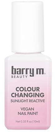 Barry M Colour Changing Nail Polish UV Daylight Activated Requires Natural Sunlight to Shift Color (Not Heat/Thermal) Dual Shade Shifting Nail Varnish White to Pink