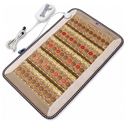 MediCrystal ThermoGem Far Infrared Bio-Stimulation Mat - 50x80 cm Mini-Auflage - natürliche Amethyst Turmalin Jade Mini 32 L x 20 W Automatische Abschaltfunktion