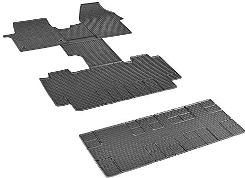 Passgenaue Gummimatten Gummifußmatten RIGUM geeignet für Citroen Spacetourer ab 2016 8-Sitzer + Armaturenbrett-Tücher