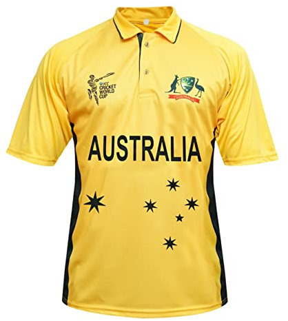 Australien Cricket T-Shirt Trikot T 20 Weltmeisterschaft - Gelb - Mittel
