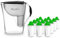 PearlCo - Wasserfilter Fashion (anthrazit) mit 12 Alkaline classic Filterkartuschen (für basisches Wasser) - passt zu Brita Classic