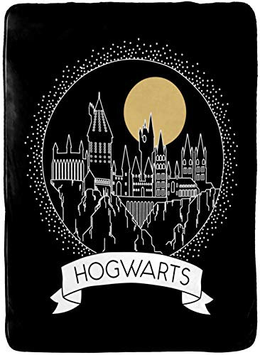 Jay Franco Harry Potter Moonrise Blanket - Measures 60 x 90 inches, Kids Bedding Features Hogwarts - Fade Resistant Super Soft Fleece (Official Harry Potter Product)