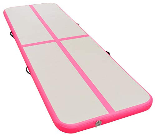 Tidyard Aufblasbare Gymnastikmatte Mit Pumpe,Air-Track-Gymnastikmatte Tumbling Matten Trainingsmatten 800 x 100 x 10 cm für Gymnastik,Kickboxen,Yoga,Wrestling,hochdichtes PVC+Band PVC-Gewebe