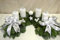 Adventskranz frisch Halbmond weiß Silber 40 cm Weihnachten Advent Gesteck