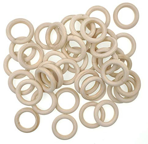 JZK 40 x 4.5cm Natürlich Holzringe klein zum basteln, unfertiger holzring für Makramee spielbogen greifling, runde Holzreifen hölzern Ring für basteln