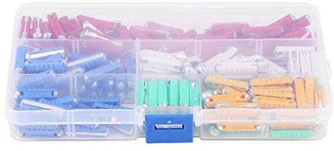 Torpedosicherungen Set, 200 Stück Torpedo sicherungen Set, 24 × 5,8mm Sicherungen Traktor, Kfz Sicherungen Set Alt, Autosicherungen Oldtimer für Europäische Alter Stil Kfz, 5A, 8A, 10A, 16A, 25A